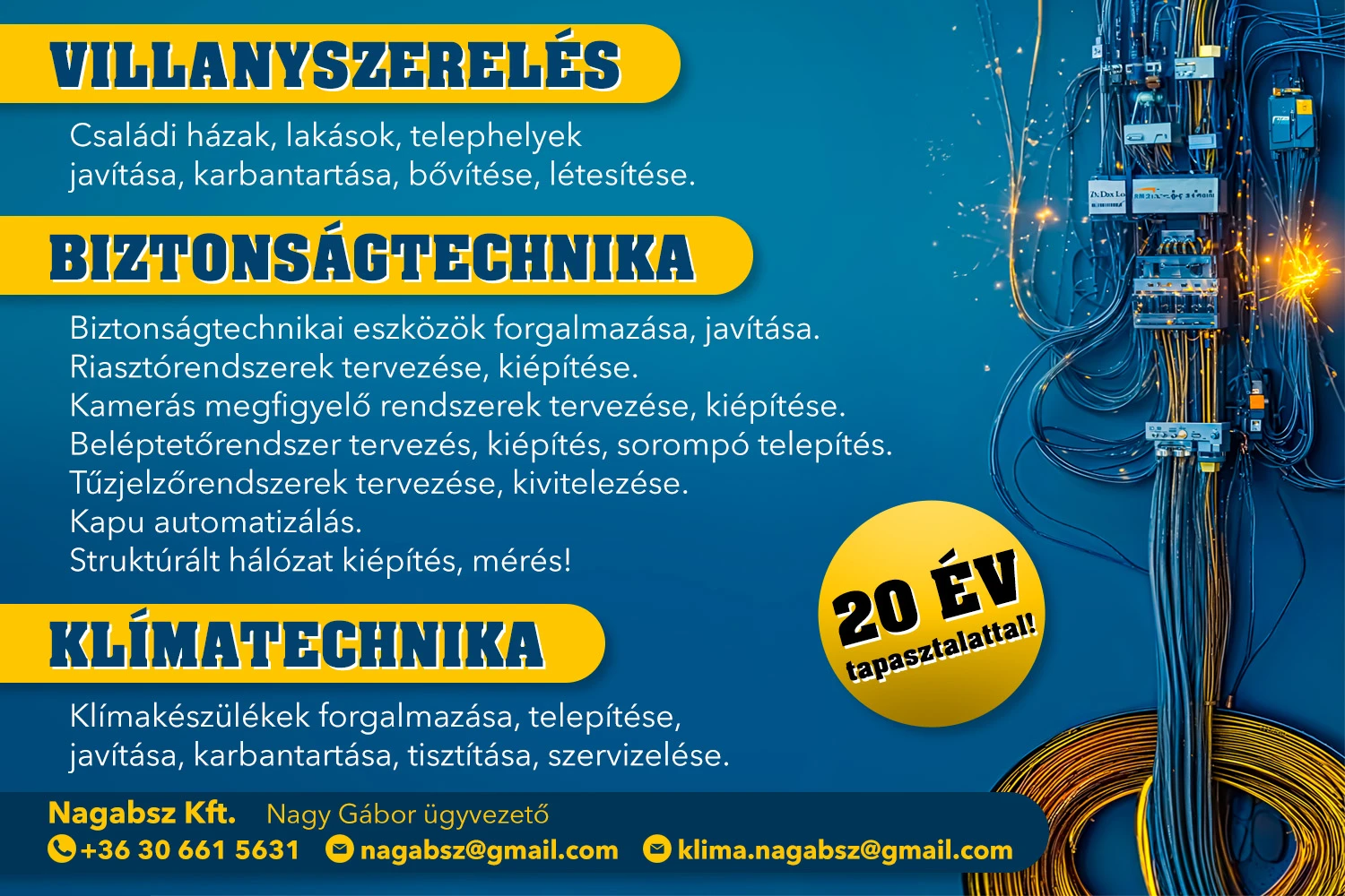 Villanyszerelés - Nagabsz Kft.